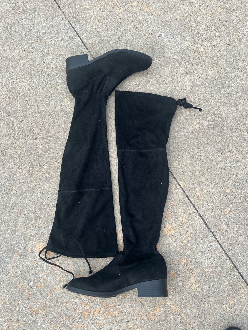 Thigh high faux suede boots